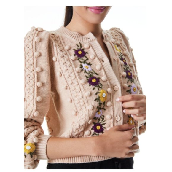 Alice + Olivia Sweaters - Alice + Olivia | Kitty Puff Sleeve Cardigan